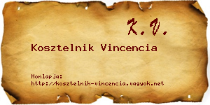 Kosztelnik Vincencia névjegykártya